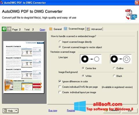 Ảnh chụp màn hình PDF to DWG Converter cho Windows 8