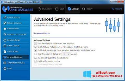 Ảnh chụp màn hình Malwarebytes Anti-Malware cho Windows 8