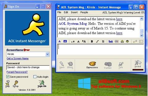 Ảnh chụp màn hình AOL Instant Messenger cho Windows 8