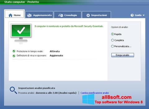 Ảnh chụp màn hình Microsoft Security Essentials cho Windows 8