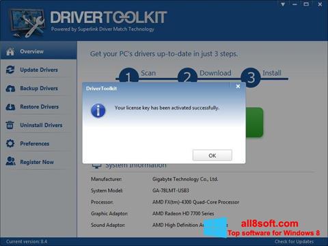 Ảnh chụp màn hình Driver Toolkit cho Windows 8