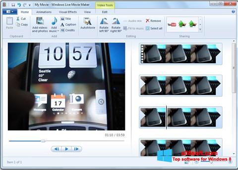 Ảnh chụp màn hình Windows Live Movie Maker cho Windows 8