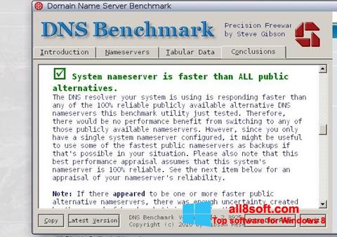 Ảnh chụp màn hình DNS Benchmark cho Windows 8