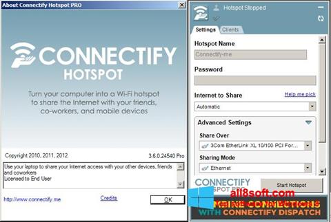 Ảnh chụp màn hình Connectify Hotspot PRO cho Windows 8