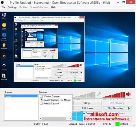 Ảnh chụp màn hình Open Broadcaster Software cho Windows 8