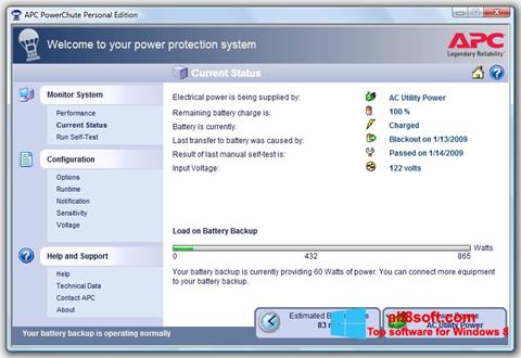 Ảnh chụp màn hình PowerChute Personal Edition cho Windows 8