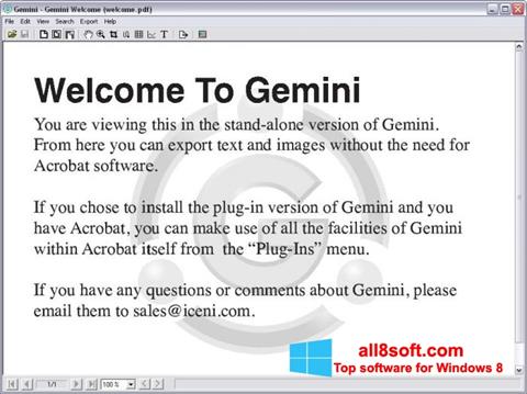 Ảnh chụp màn hình Gemini cho Windows 8