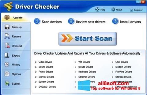 Ảnh chụp màn hình Driver Checker cho Windows 8