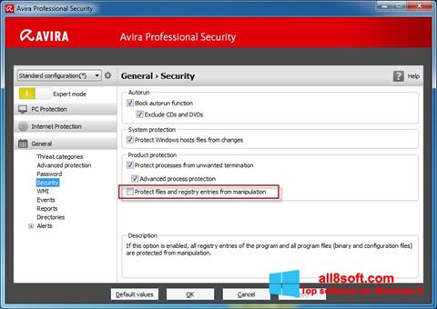 Ảnh chụp màn hình Avira Professional Security cho Windows 8