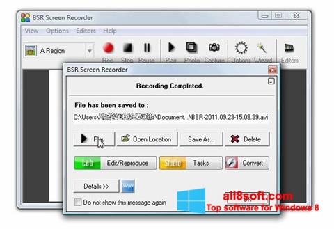 Ảnh chụp màn hình BSR Screen Recorder cho Windows 8