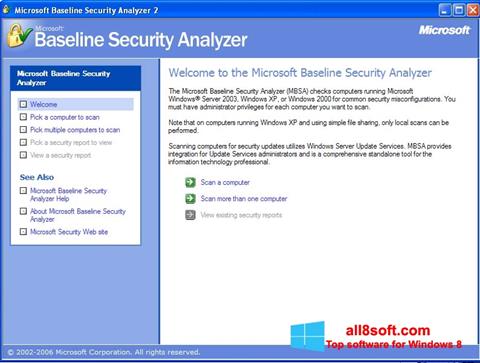Ảnh chụp màn hình Microsoft Baseline Security Analyzer cho Windows 8