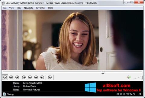Ảnh chụp màn hình Media Player Classic Home Cinema cho Windows 8