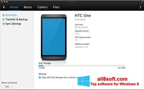 Ảnh chụp màn hình HTC Sync cho Windows 8