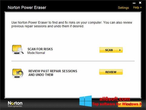 Ảnh chụp màn hình Norton Power Eraser cho Windows 8