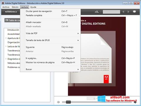 Ảnh chụp màn hình Adobe Digital Editions cho Windows 8