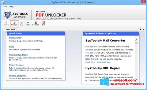 Ảnh chụp màn hình PDF Unlocker cho Windows 8