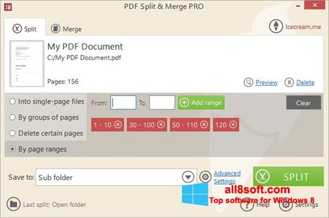 Ảnh chụp màn hình PDF Split and Merge cho Windows 8