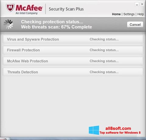 Ảnh chụp màn hình McAfee Security Scan Plus cho Windows 8