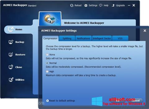 Ảnh chụp màn hình AOMEI Backupper cho Windows 8