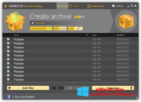 Ảnh chụp màn hình Hamster Free ZIP Archiver cho Windows 8