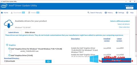 Ảnh chụp màn hình Intel Driver Update Utility cho Windows 8
