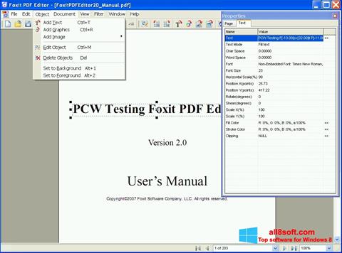 Ảnh chụp màn hình Foxit PDF Editor cho Windows 8